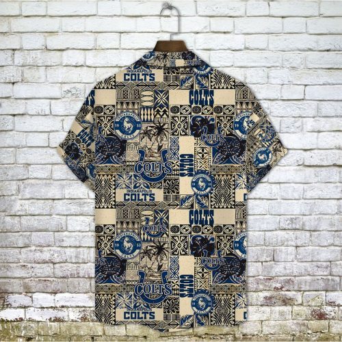 Indianapolis Colts 2023 AOP 3D Button 3D Button Hawaiian Shirt Gift for Men Dad Father Gift for Men Dad Father V10