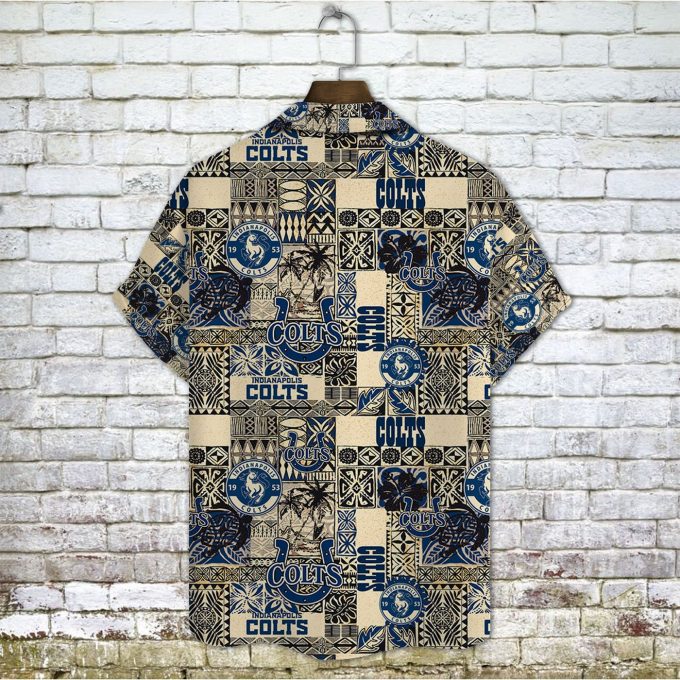 Indianapolis Colts 2023 AOP 3D Button 3D Button Hawaiian Shirt Gift for Men Dad Father Gift for Men Dad Father V10