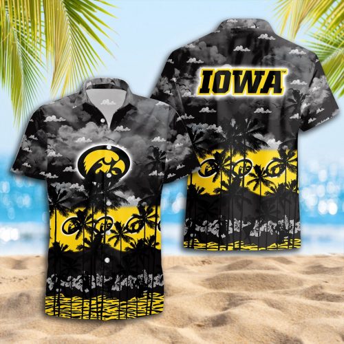 Iowa Hawkeyes 3D Button 3D Button Hawaiian Shirt Gift for Men Dad Father Gift for Men Dad Father Trending Summer