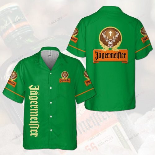 Jagermeister 3D Button 3D Button Hawaiian Shirt Gift for Men Dad Father Gift for Men Dad Father 3HS-U7Q0