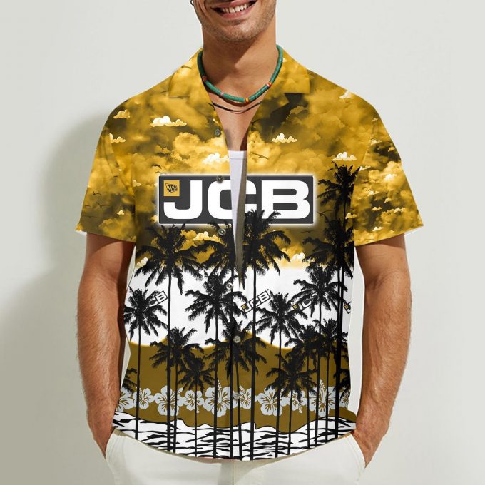 JCB 3D Button Hawaii Shirt Gift for Men Dad Father
