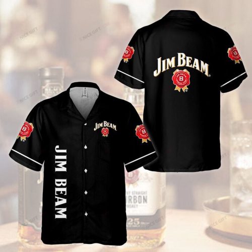 Jim Beam 3D Button 3D Button Hawaiian Shirt Gift for Men Dad Father Gift for Men Dad Father 3HS-T0F4