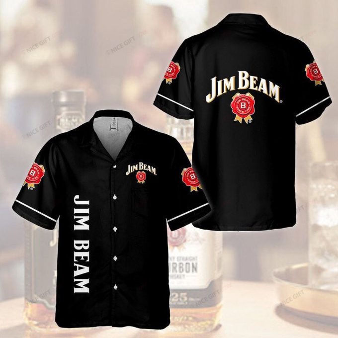 Jim Beam 3D Button 3D Button Hawaiian Shirt Gift for Men Dad Father Gift for Men Dad Father 3HS-T0F4