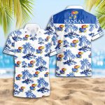 Kansas Jayhawks 3D Button Hawaii Shirt Gift for Men Dad Father