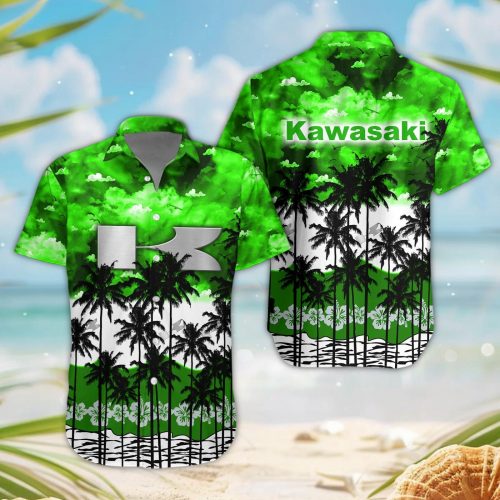 Kawasaki 3D Button Hawaii Shirt Gift for Men Dad Father