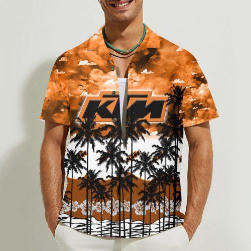 KTM 3D Button Hawaii Shirt Gift for Men Dad Father