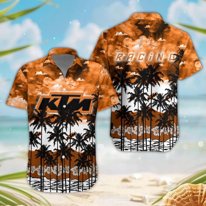 KTM 3D Button Hawaii Shirt Gift for Men Dad Father