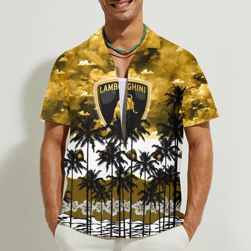 Lamborghini 3D Button Hawaii Shirt Gift for Men Dad Father