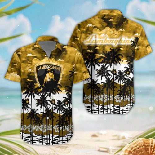 Lamborghini 3D Button Hawaii Shirt Gift for Men Dad Father