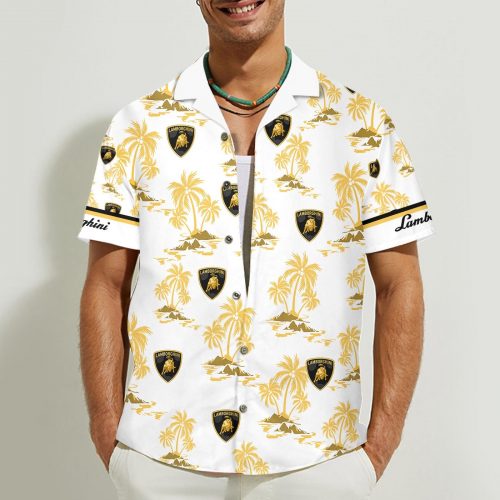 Lamborghini 3D Button 3D Button Hawaiian Shirt Gift for Men Dad Father Gift for Men Dad Father