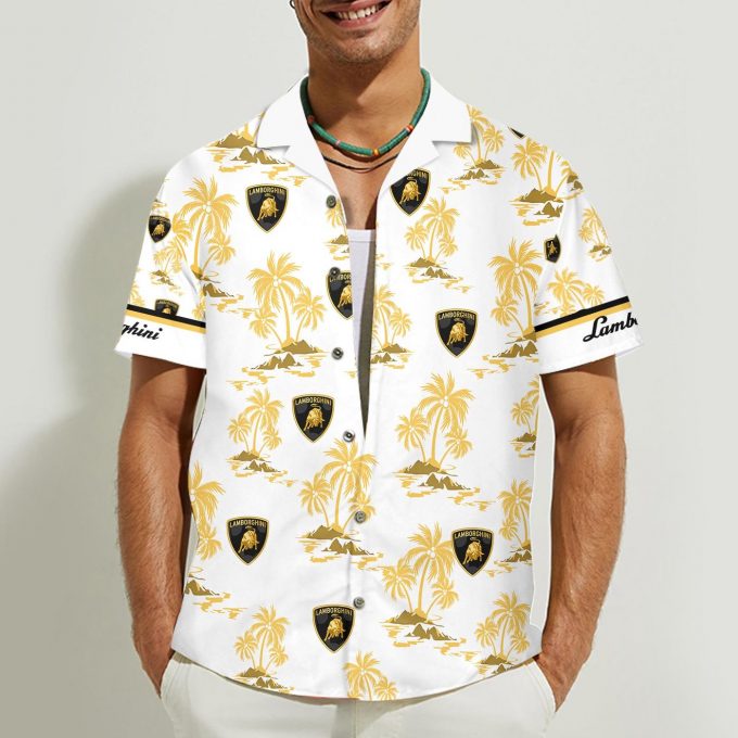 Lamborghini 3D Button 3D Button Hawaiian Shirt Gift for Men Dad Father Gift for Men Dad Father