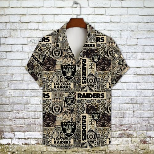 Las Vegas Raiders 2023 AOP 3D Button 3D Button Hawaiian Shirt Gift for Men Dad Father Gift for Men Dad Father V15