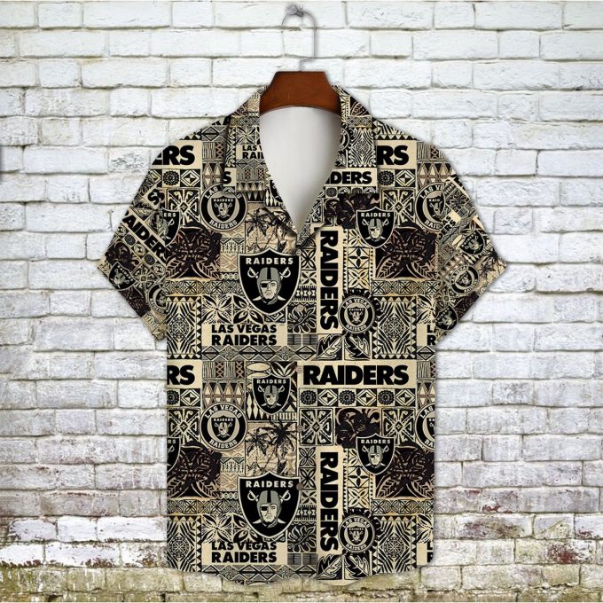 Las Vegas Raiders 2023 AOP 3D Button 3D Button Hawaiian Shirt Gift for Men Dad Father Gift for Men Dad Father V15