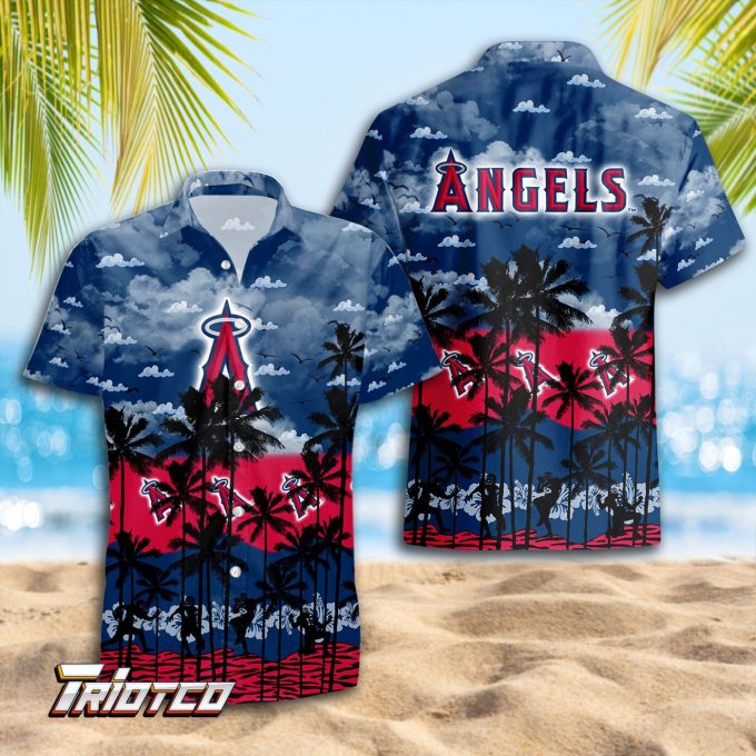 Los Angeles Angels 3D Button 3D Button Hawaiian Shirt Gift for Men Dad Father Gift for Men Dad Father Trending Summer.