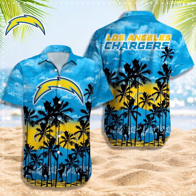 Los Angeles Chargers 3D Button 3D Button Hawaiian Shirt Gift for Men Dad Father Gift for Men Dad Father 08