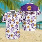 Los Angeles Lakers 3D Button Hawaii Shirt Gift for Men Dad Father