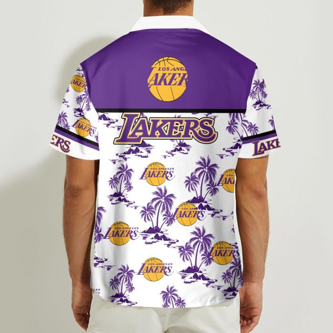 Los Angeles Lakers 3D Button Hawaii Shirt Gift for Men Dad Father