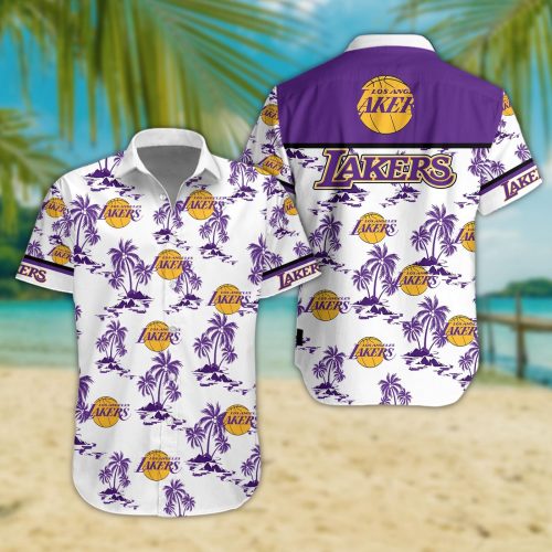 Los Angeles Lakers 3D Button Hawaii Shirt Gift for Men Dad Father
