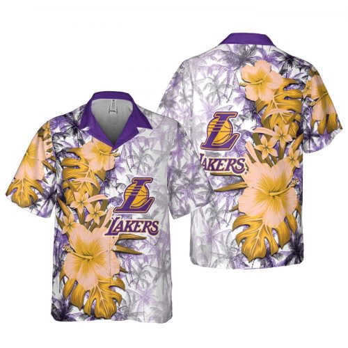 Los Angeles Lakers 3D Button 3D Button Hawaiian Shirt Gift for Men Dad Father Gift for Men Dad Father SH2
