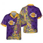 Los Angeles Lakers 3D Button 3D Button Hawaiian Shirt Gift for Men Dad Father Gift for Men Dad Father V19