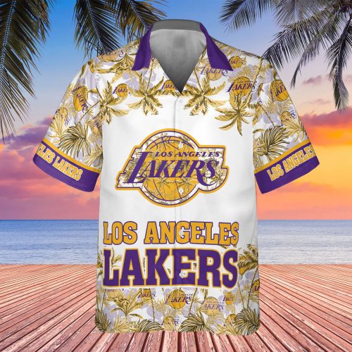 Los Angeles Lakers 3D Button 3D Button Hawaiian Shirt Gift for Men Dad Father Gift for Men Dad Father V23