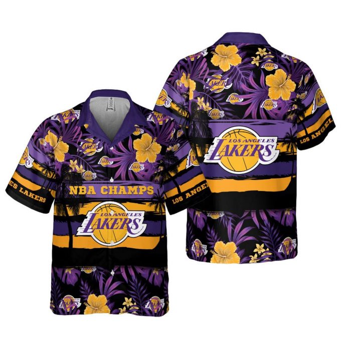 Los Angeles Lakers 3D Button 3D Button Hawaiian Shirt Gift for Men Dad Father Gift for Men Dad Father V45