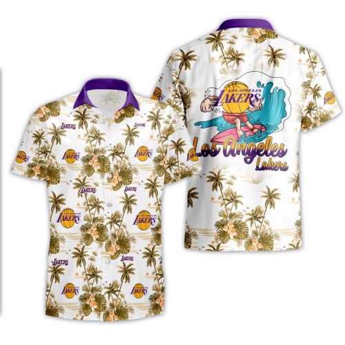 Los Angeles Lakers 3D Button 3D Button Hawaiian Shirt Gift for Men Dad Father Gift for Men Dad Father V49