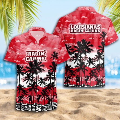 Louisiana Ragin_ Cajuns 3D Button 3D Button Hawaiian Shirt Gift for Men Dad Father Gift for Men Dad Father Trending Summer