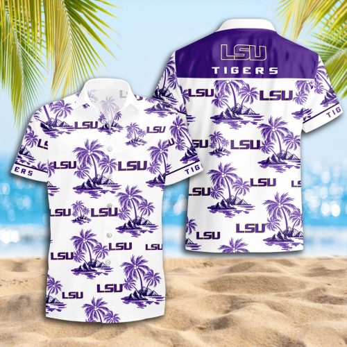 LSU Tigers 3D Button Hawaii Shirt Gift for Men Dad Father