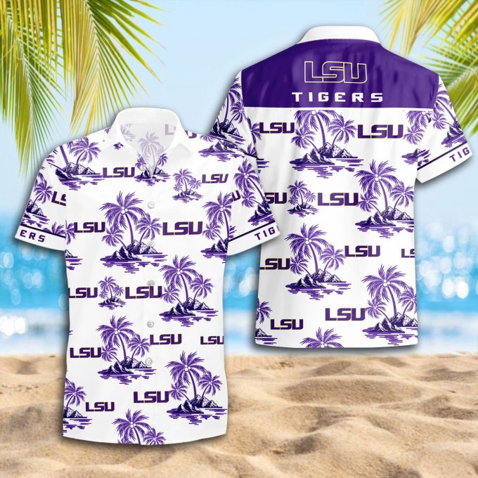 LSU Tigers 3D Button Hawaii Shirt Gift for Men Dad Father