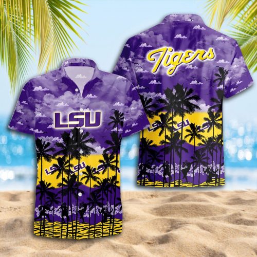 LSU TIGERS 3D Button 3D Button Hawaiian Shirt Gift for Men Dad Father Gift for Men Dad Father Trending Summer