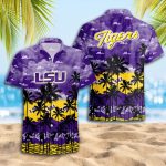 LSU TIGERS 3D Button 3D Button Hawaiian Shirt Gift for Men Dad Father Gift for Men Dad Father Trending Summer