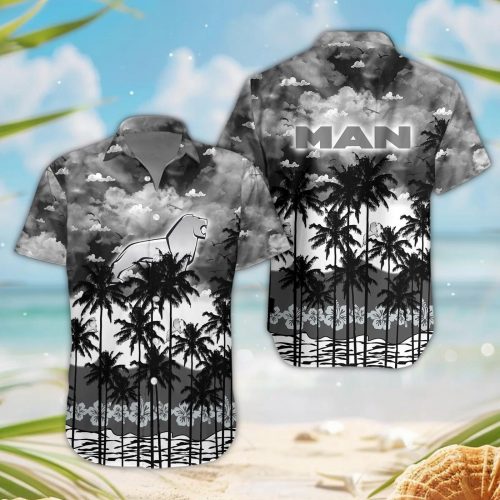 MAN 3D Button Hawaii Shirt Gift for Men Dad Father