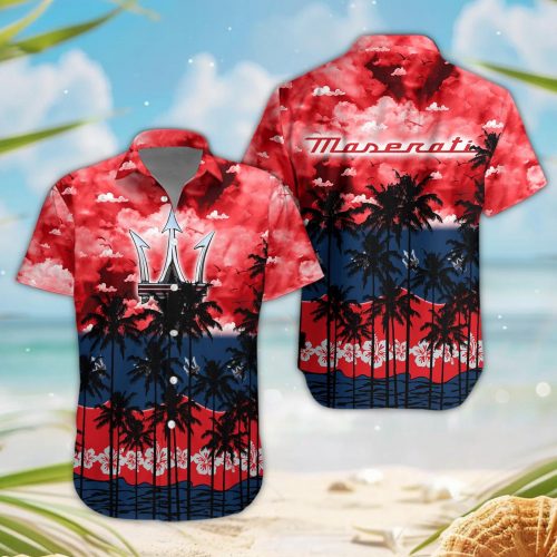 Maserati 3D Button Hawaii Shirt Gift for Men Dad Father