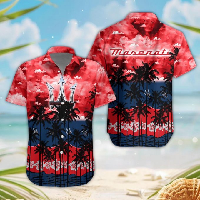 Maserati 3D Button Hawaii Shirt Gift for Men Dad Father