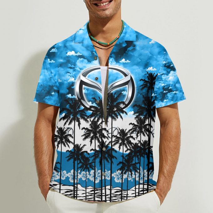 Mazda 3D Button Hawaii Shirt Gift for Men Dad Father