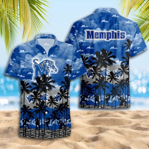 Memphis Tigers 3D Button 3D Button Hawaiian Shirt Gift for Men Dad Father Gift for Men Dad Father Trending Summer