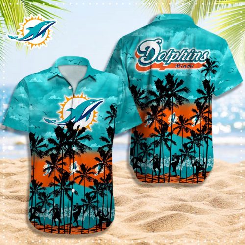 Miami Dolphins 3D Button 3D Button Hawaiian Shirt Gift for Men Dad Father Gift for Men Dad Father