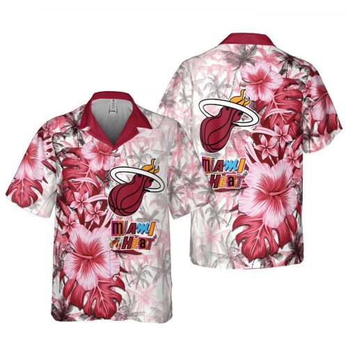 Miami Heat 3D Button 3D Button Hawaiian Shirt Gift for Men Dad Father Gift for Men Dad Father SH3