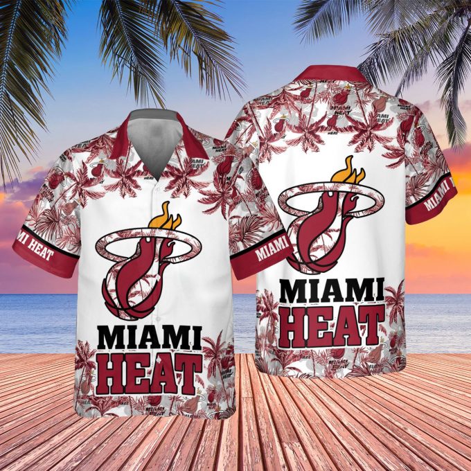 Miami Heat 3D Button 3D Button Hawaiian Shirt Gift for Men Dad Father Gift for Men Dad Father V24