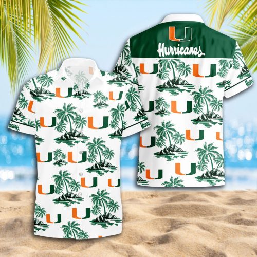 Miami Hurricanes 3D Button Hawaii Shirt Gift for Men Dad Father