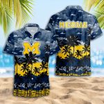 Michigan Wolverines 3D Button 3D Button Hawaiian Shirt Gift for Men Dad Father Gift for Men Dad Father Trending Summer