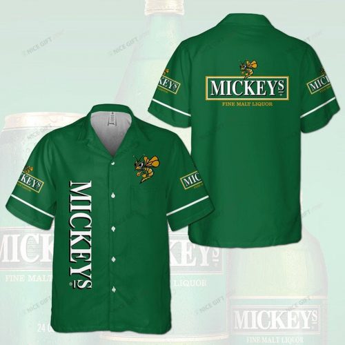Mickey’s Fine Malt Liquor 3D Button 3D Button Hawaiian Shirt Gift for Men Dad Father Gift for Men Dad Father 3HS-M9T7