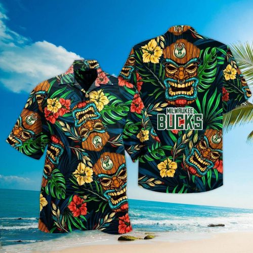 Milwaukee Bucks 3D 3D Button 3D Button Hawaiian Shirt Gift for Men Dad Father Gift for Men Dad Father