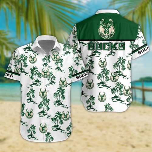 Milwaukee Bucks 3D Button Hawaii Shirt Gift for Men Dad Father