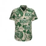 Milwaukee Bucks Basketball Leave Tropical Pattern For Fans 3D 3D Button 3D Button Hawaiian Shirt Gift for Men Dad Father Gift for Men Dad Father