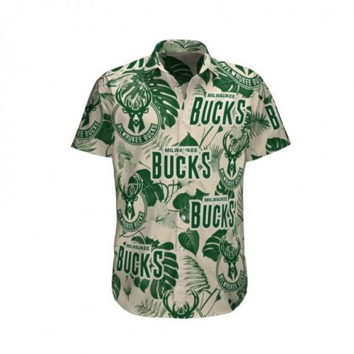 Milwaukee Bucks Basketball Leave Tropical Pattern For Fans 3D 3D Button 3D Button Hawaiian Shirt Gift for Men Dad Father Gift for Men Dad Father