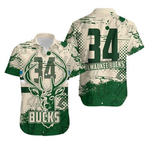 Milwaukee Bucks Basketball Pattern Sport For Fans 3D 3D Button 3D Button Hawaiian Shirt Gift for Men Dad Father Gift for Men Dad Father