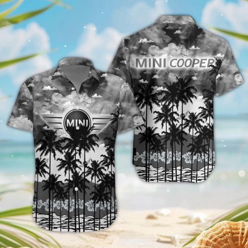 Mini cooper 3D Button Hawaii Shirt Gift for Men Dad Father