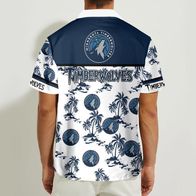 Minnesota Timberwolves 3D Button Hawaii Shirt Gift for Men Dad Father